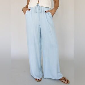 Wide Leg drawstring Satin Pleated Trousers